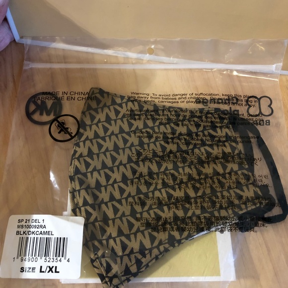 Nwt MK black & Camel l/XL face mask with gift bag - Picture 2 of 4